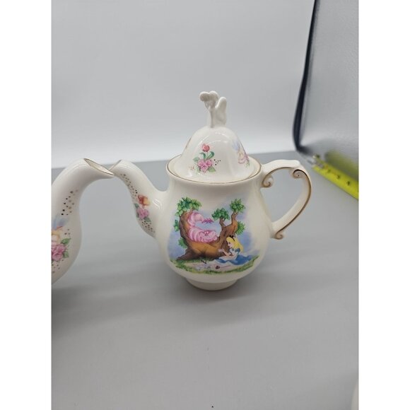 Disney Alice in Wonderland Cheshire Cat Ceramic 4 Piece Tea Set Cups Pot Vintage - Picture 14 of 16